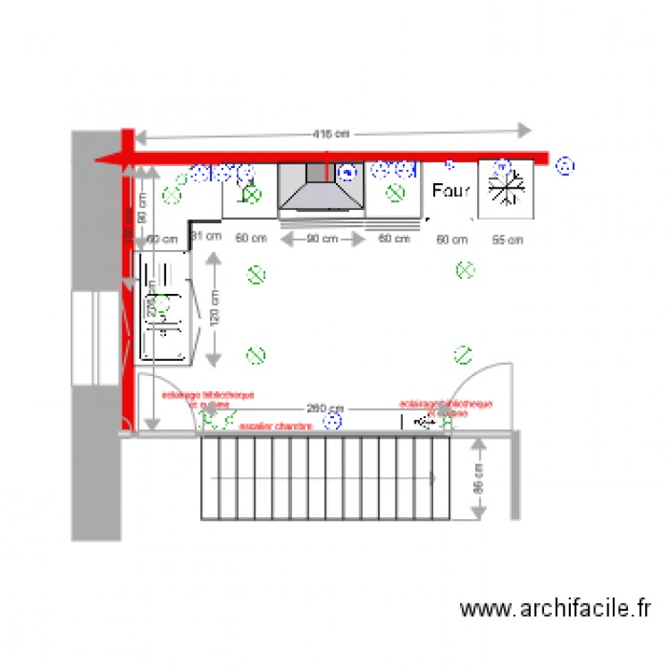 Pezilla 1er etage cuisine electricite. Plan de 0 pièce et 0 m2