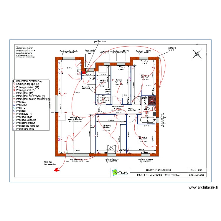 plan elec MEIGNEN FORGEAU. Plan de 0 pièce et 0 m2