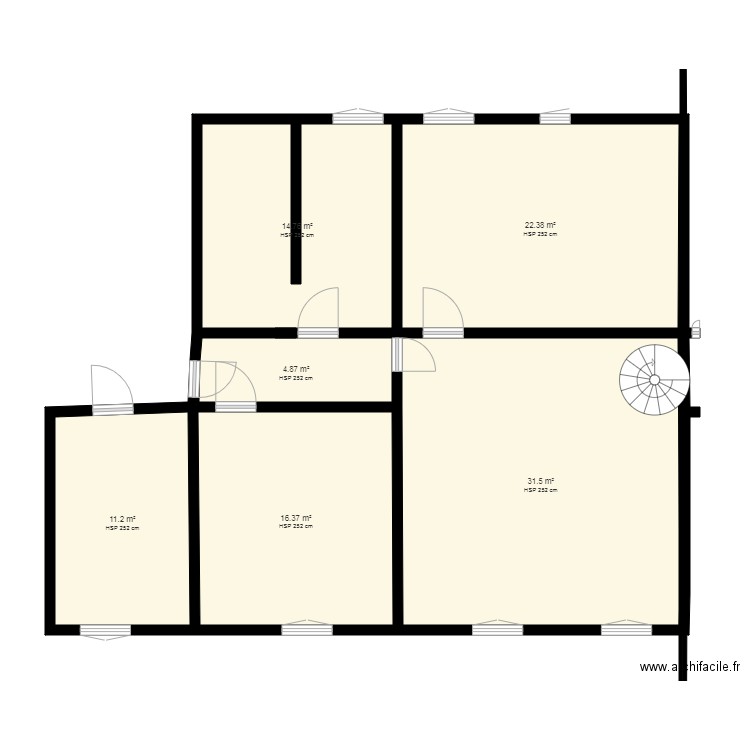  roussy etage new. Plan de 0 pièce et 0 m2