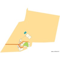 Plan de masse global avec distance entre bâtiments