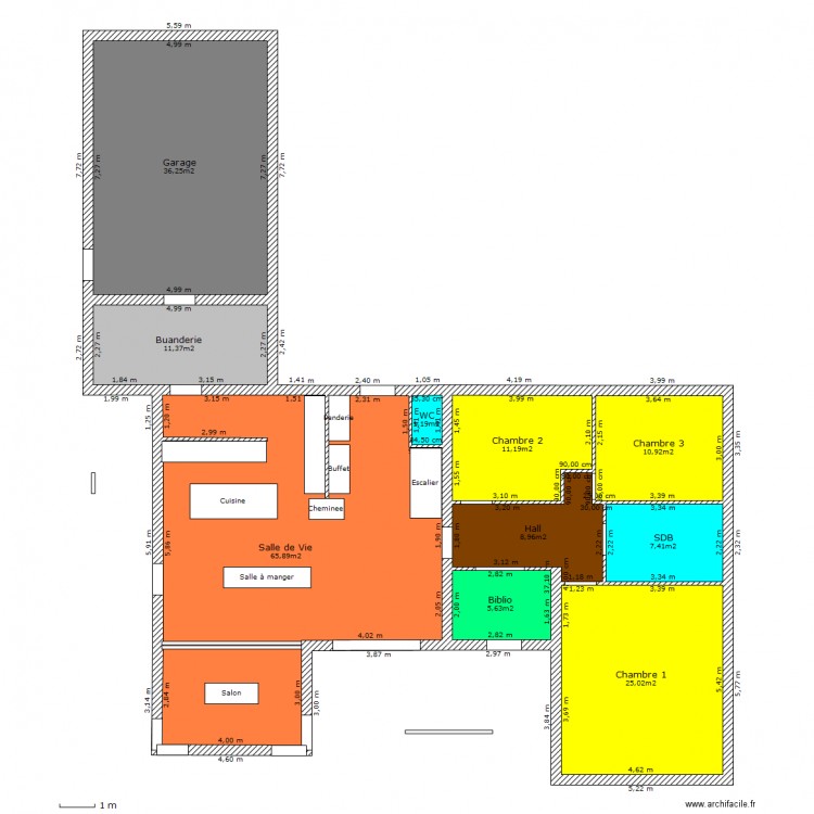 Salon avancé et Décalé. Plan de 0 pièce et 0 m2