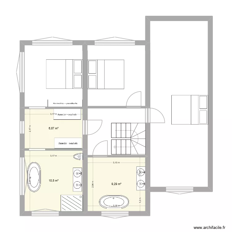 Maison la Hulpe Louis etage. Plan de 