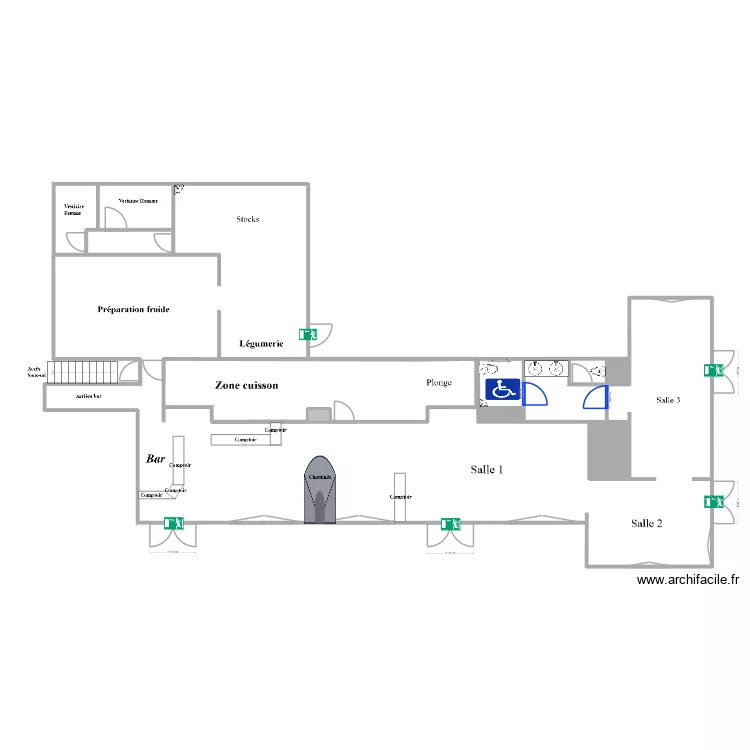 le rustique. Plan de 3  et 6 m²