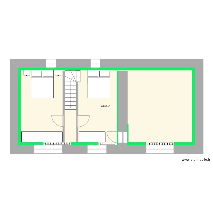 2er ETAGE 2025 essai1. Plan de 1 pièce et 65 m2