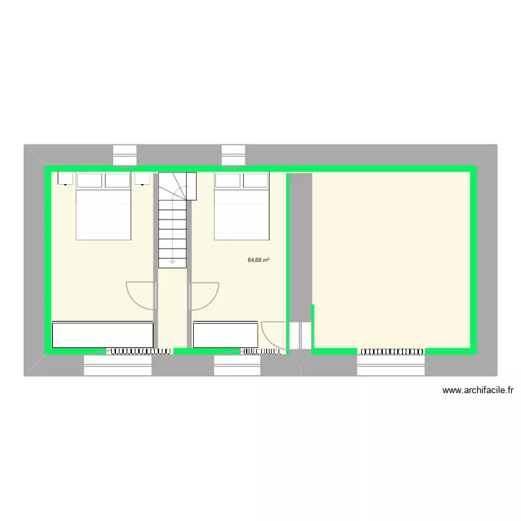 2er ETAGE 2025 essai1. Plan de 1 pièce et 65 m²