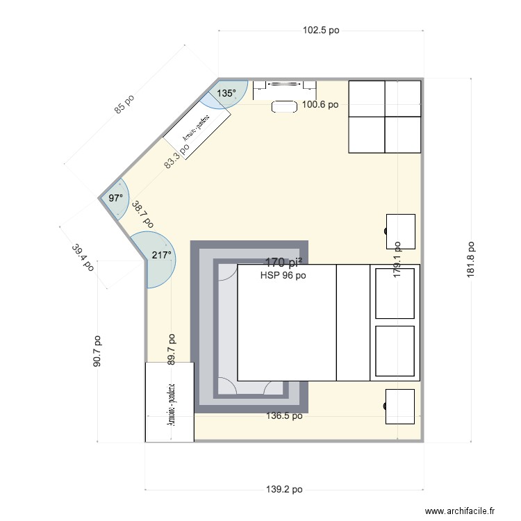 CHAMBRE CHLOÉ. Plan de 0 pièce et 0 m2