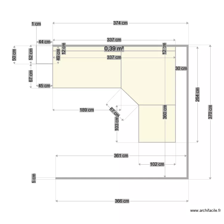 canap&eacute;. Plan de 