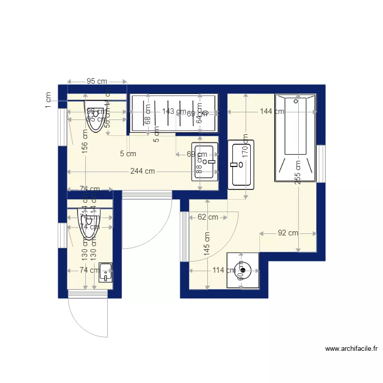 salles de bain bury. Plan de 