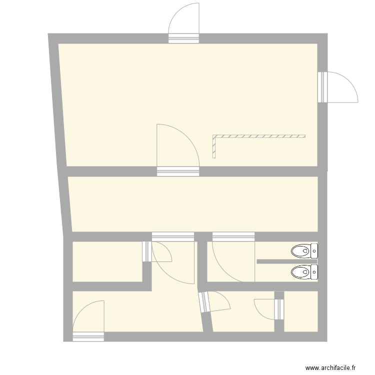 Bar Gerard . Plan de 6 pièces et 44 m2