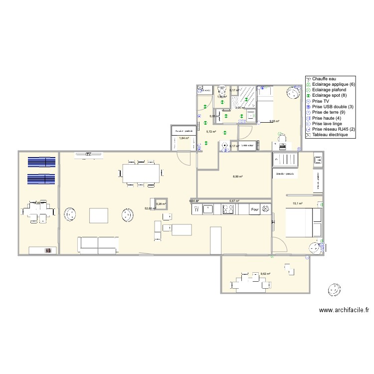 Santa Clara 2 face mer premium9. Plan de 16 pièces et 122 m2