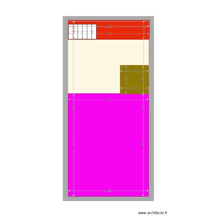 rdc. Plan de 4 pièces et 71 m2