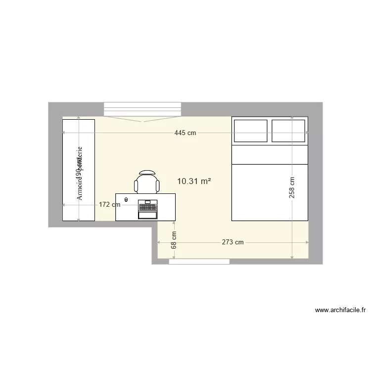 chambre 3. Plan de 