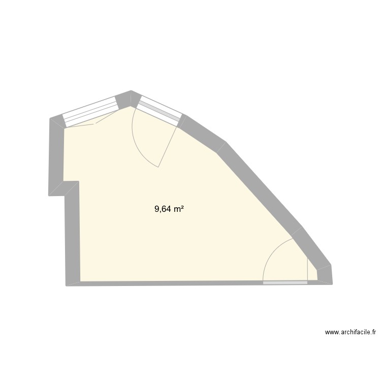 Cuisine actuelle. Plan de 1 pièce et 10 m2