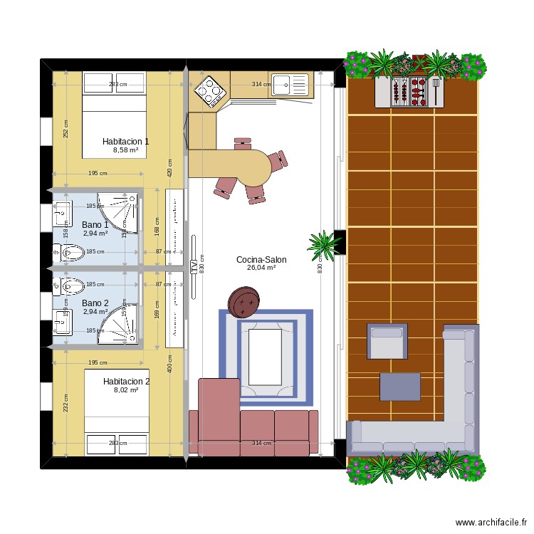 Santa Ponsa. Plan de 5 pièces et 49 m2