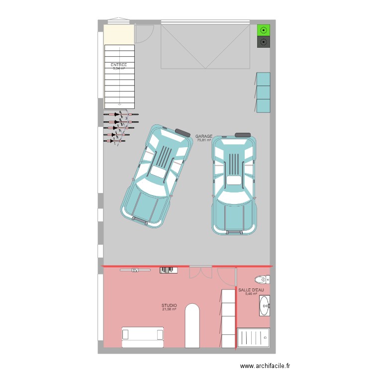 CARNOT GARAGE v4. Plan de 4 pièces et 108 m2