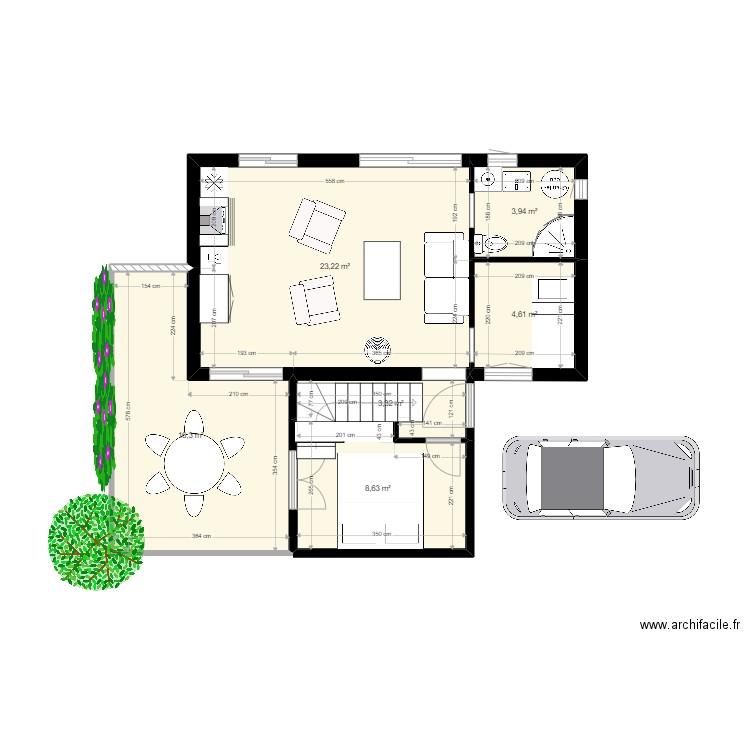 projet extension 2. Plan de 6 pièces et 60 m2