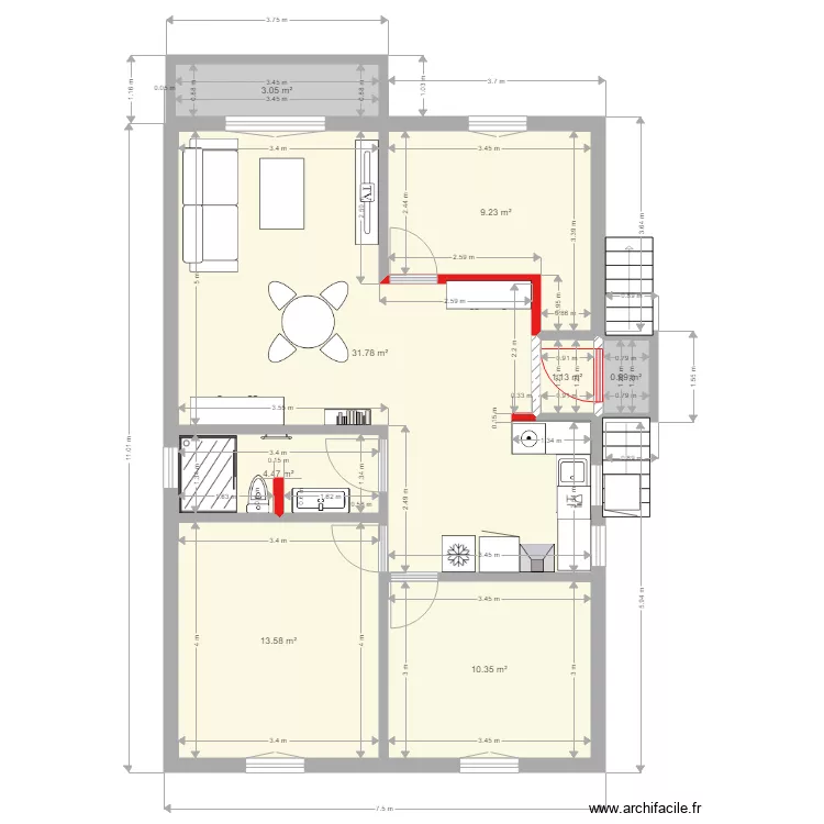 Maison des potiers Version 6. Plan de 