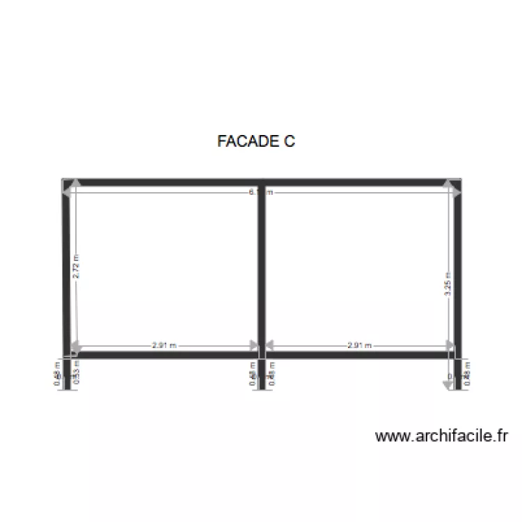 FACADE C. Plan de 