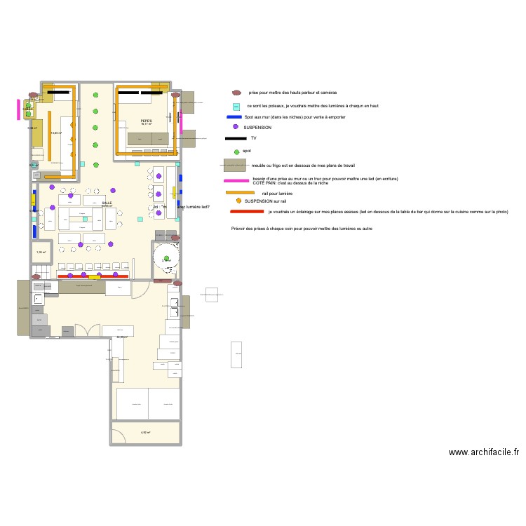 GALERIE aggrandissement. Plan de 11 pièces et 141 m2