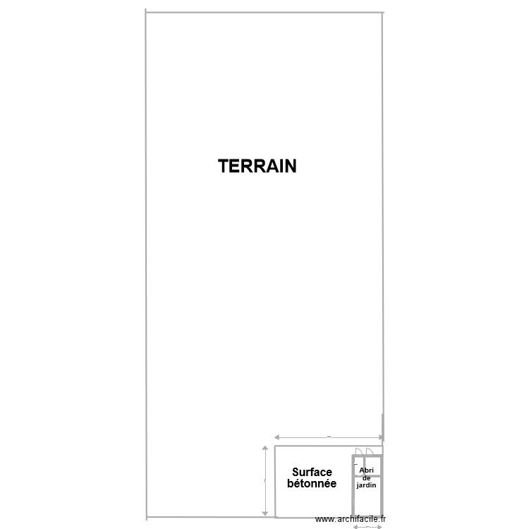 plan terrain. Plan de 2 pièces et 15 m2