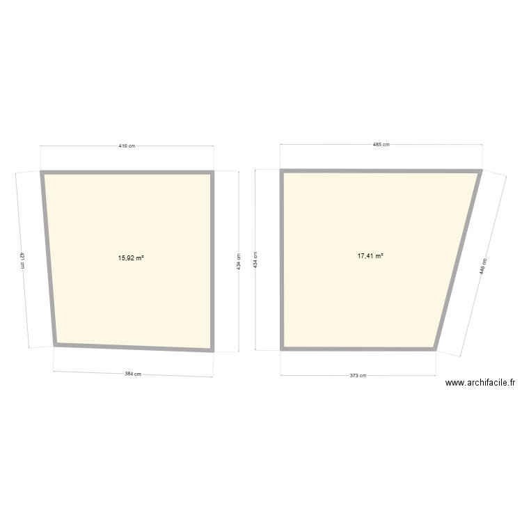 Ch 2 + Ch 3 Champey. Plan de 2 pièces et 33 m2