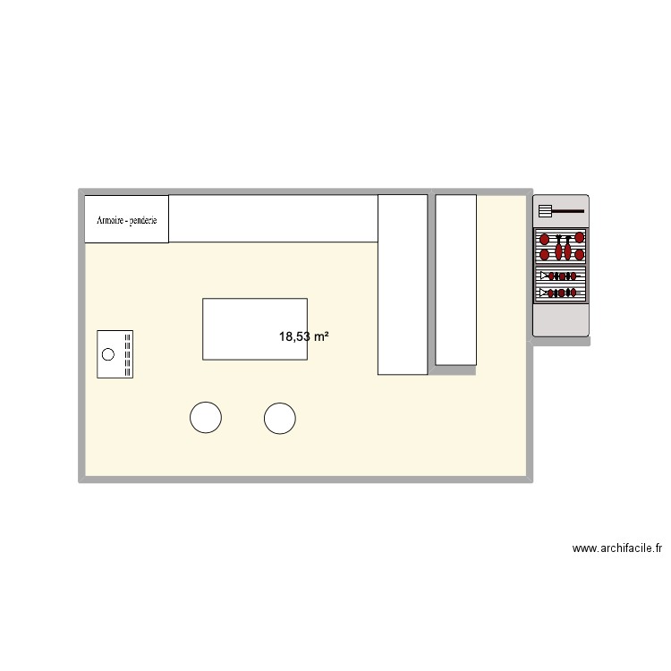 Exterieur Saintonge. Plan de 1 pièce et 19 m2