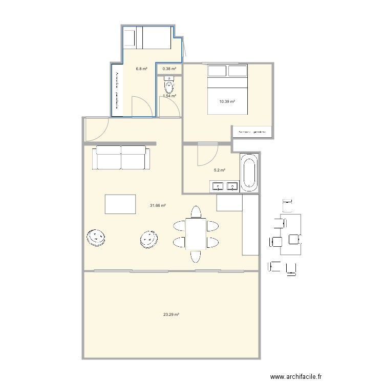 Californie minim modif. Plan de 0 pièce et 0 m2