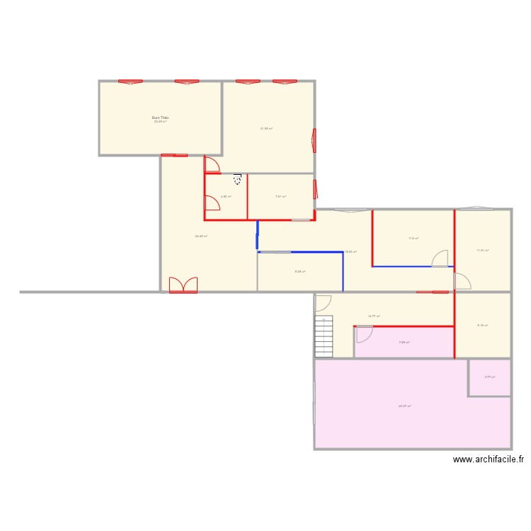 Locaux Guilherand 3. Plan de 22 pièces et 323 m2