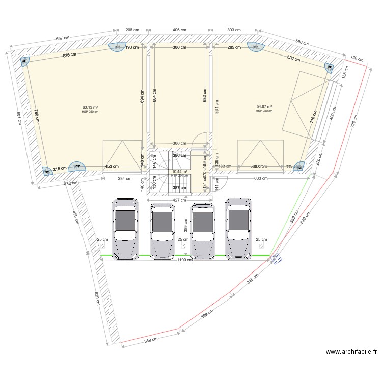 RDC 2 avec escalier grange. Plan de 0 pièce et 0 m2