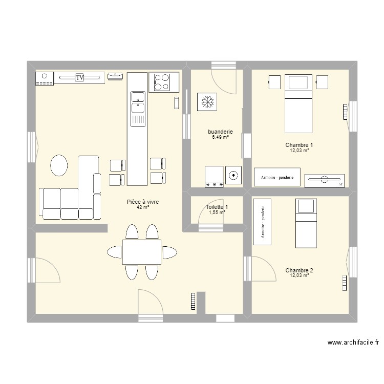 chez moi. Plan de 0 pièce et 0 m2