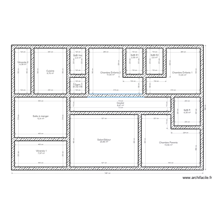 Plan Maison 3 Ch V0. Plan de 