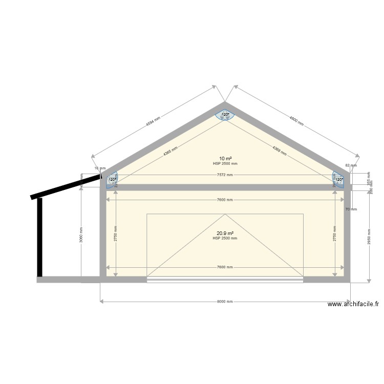 pignon garage2. Plan de 0 pièce et 0 m2