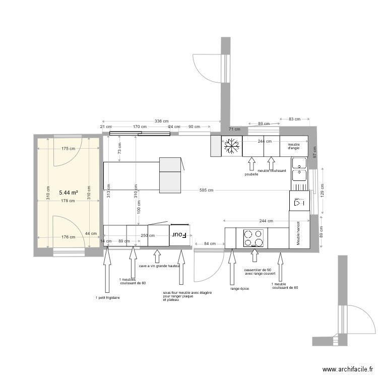 projet aigrefeuille cuisine. Plan de 0 pièce et 0 m2