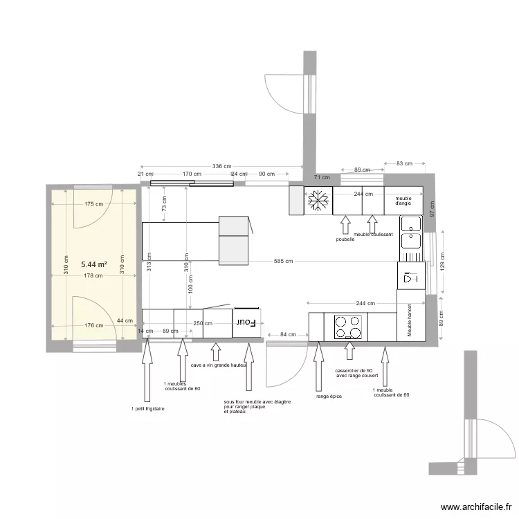 projet aigrefeuille cuisine. Plan de 