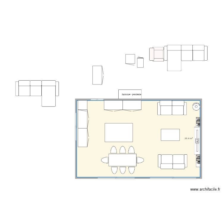 Cuisine salon 3. Plan de 0 pièce et 0 m2