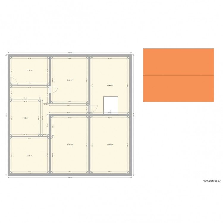 aménagement étage. Plan de 0 pièce et 0 m2