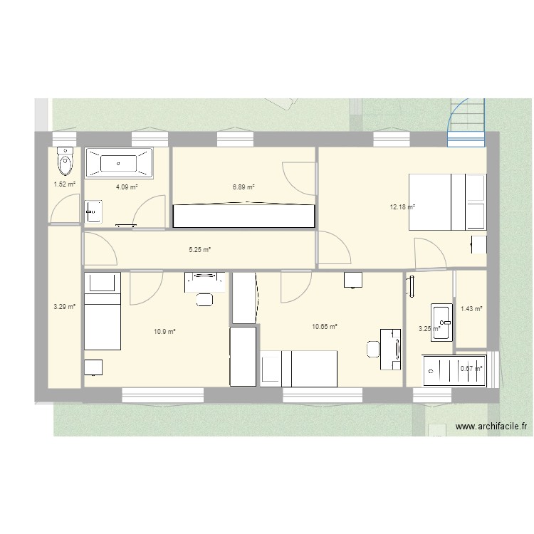 La maison de Fer Projet V3 escalier SDD. Plan de 0 pièce et 0 m2