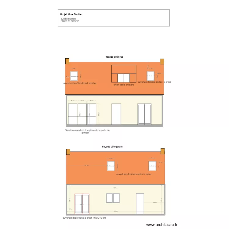 façade . Plan de façade . Plan de