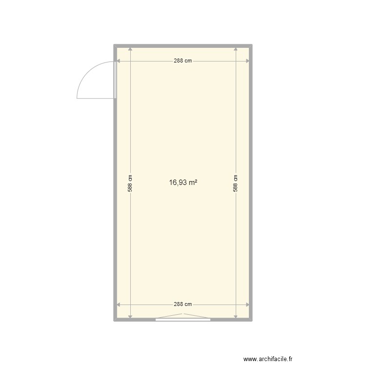 63682. Plan de 1 pièce et 17 m2