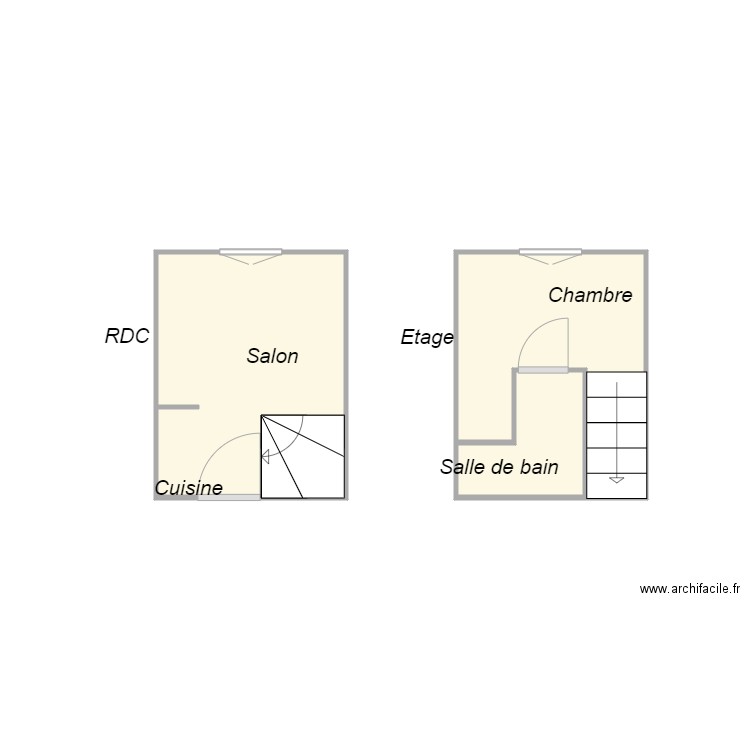 Croquis BARRIER. Plan de 3 pièces et 8 m2