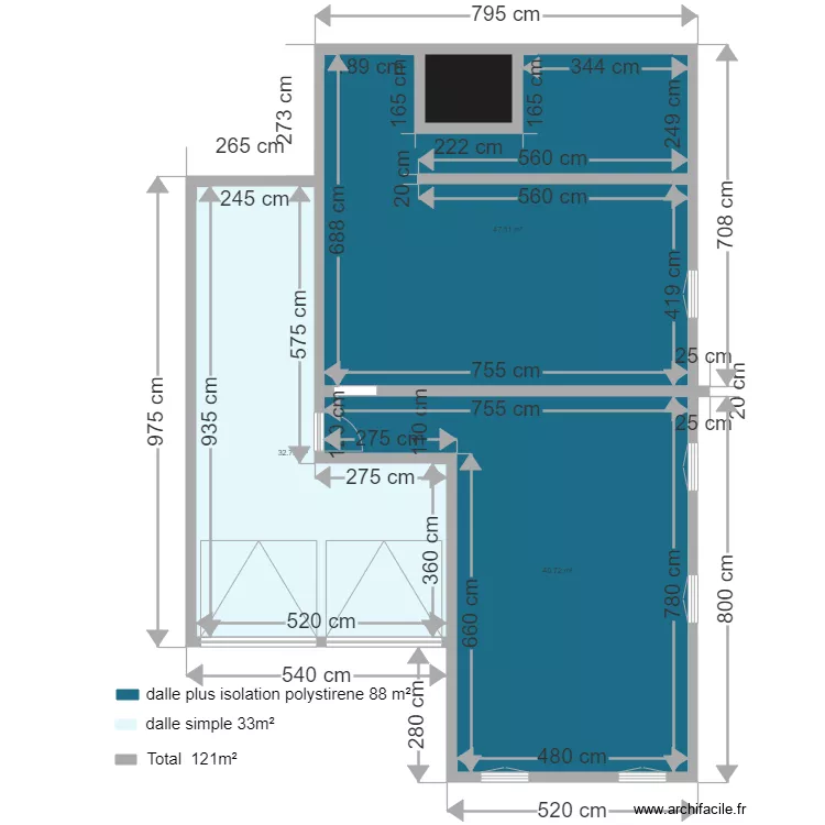 beton a bouler. Plan de 