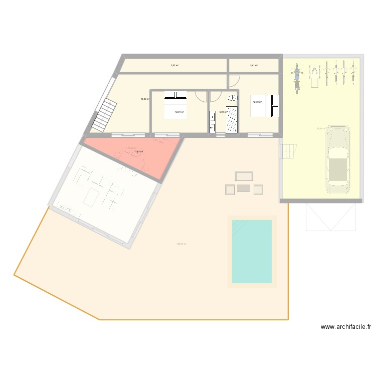 N&C Venterol. Plan de 16 pièces et 403 m2
