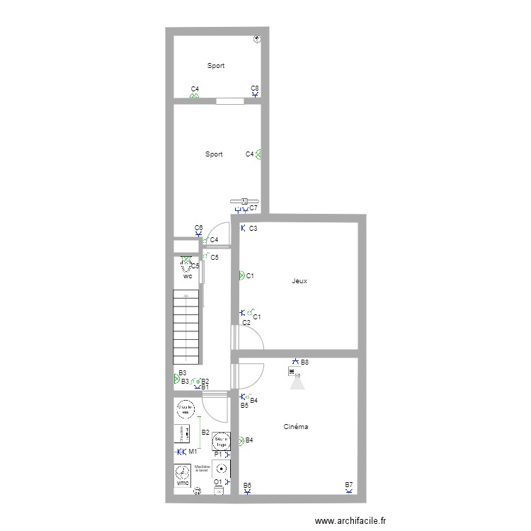 DENIS cave. Plan de 22 pièces et 254 m2