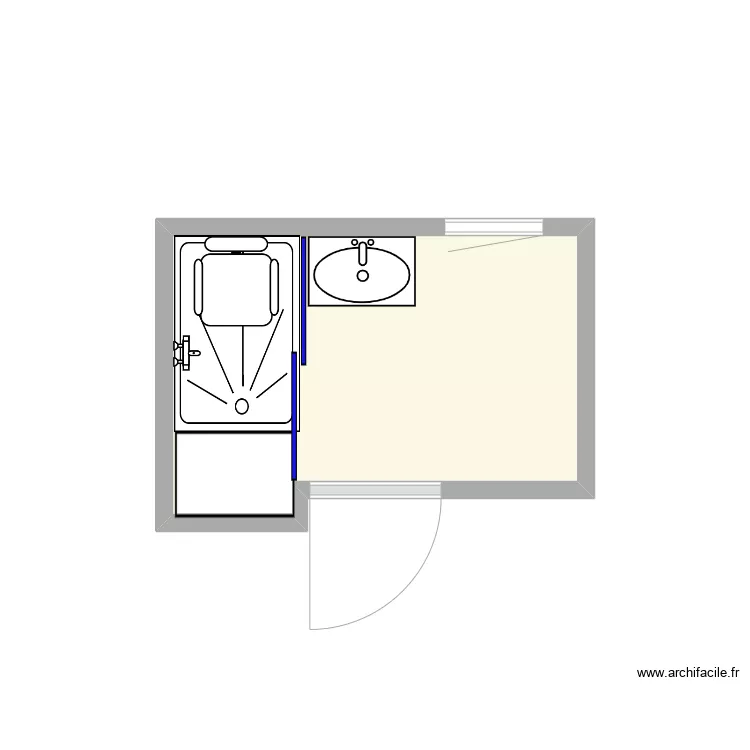 Bikindou_douche. Plan de 