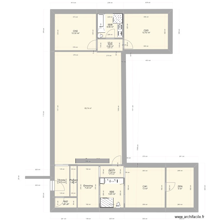 Socoreve 1052023 . Plan de 13 pièces et 138 m2