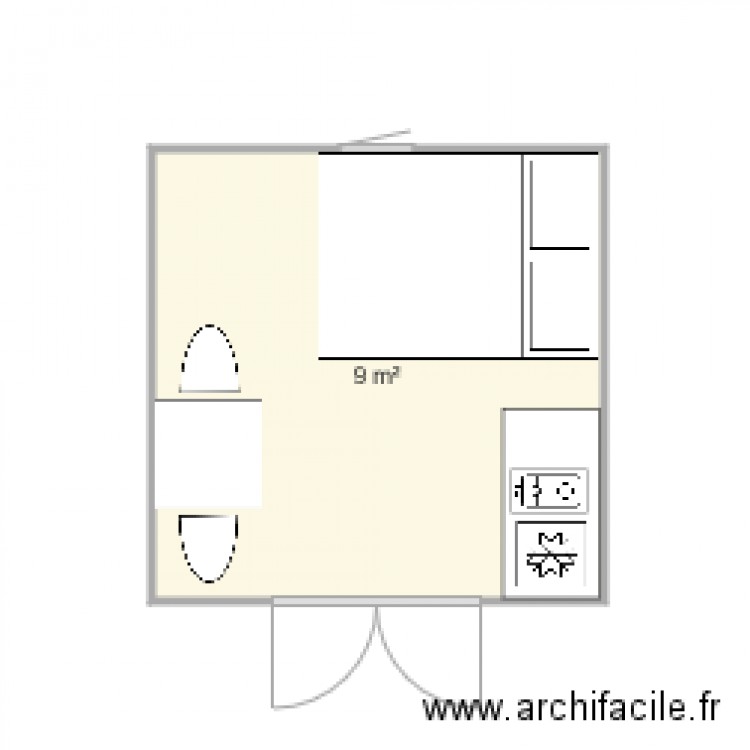 fjord 9m2  2 personnes. Plan de 0 pièce et 0 m2