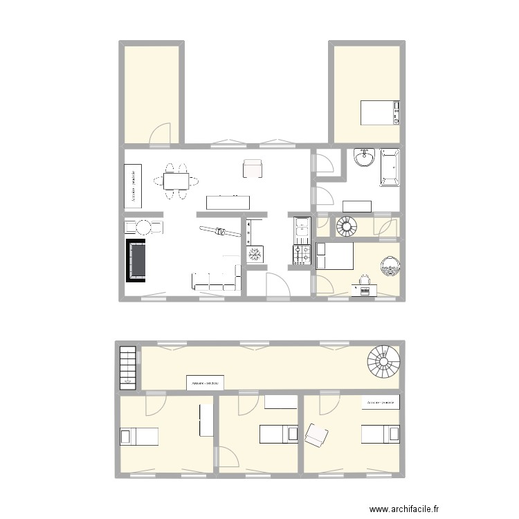 CONTY. Plan de 8 pièces et 28 m2