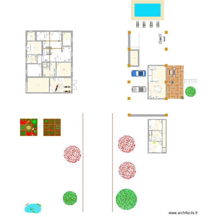 maison. Plan de 18 pièces et 207 m2