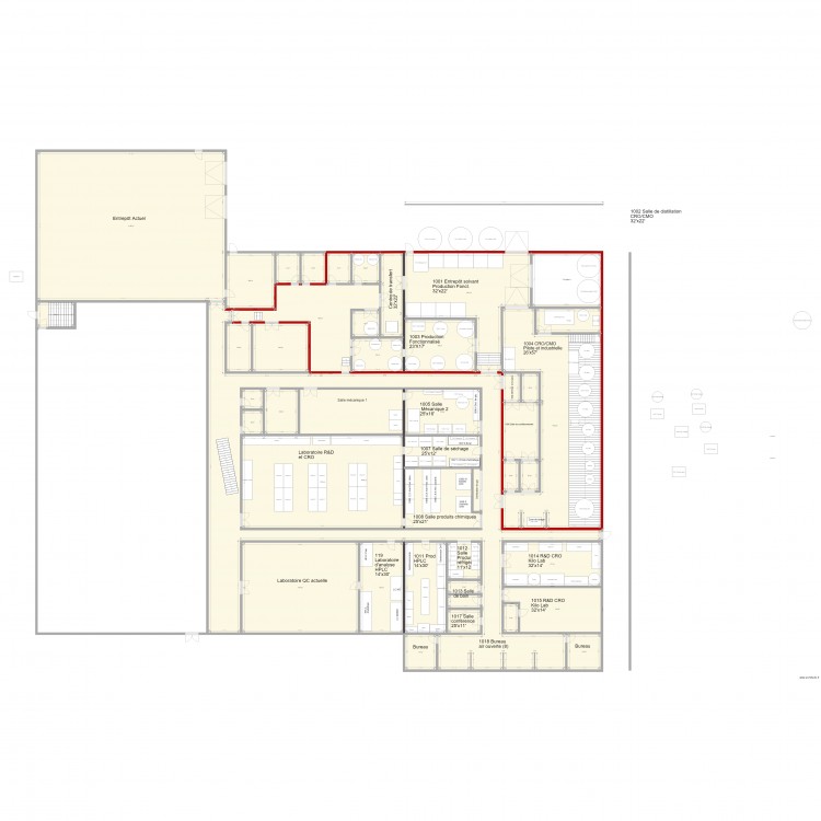 V96 Agrandissement GMP 11 000p2 Locaux et Équipements V96. Plan de 0 pièce et 0 m2