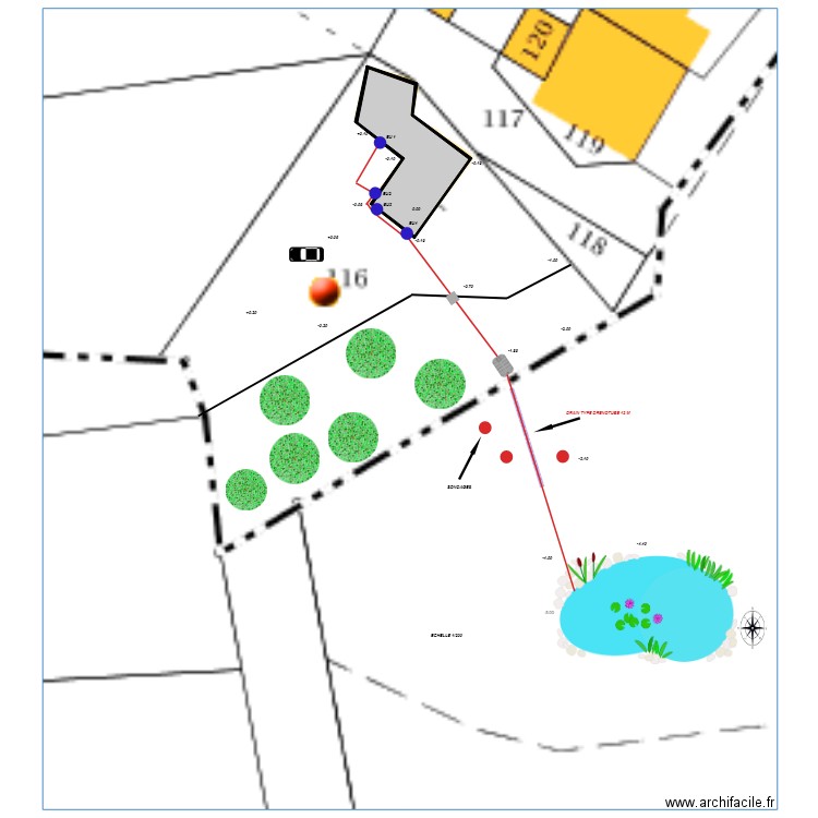 IMPLANTATION DOSSIER DABIN. Plan de 0 pièce et 0 m2